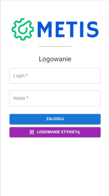 MES logowanie do aplikacji Metis-1