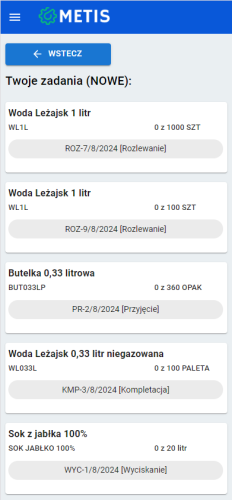 MES realizacja czynności Metis-1