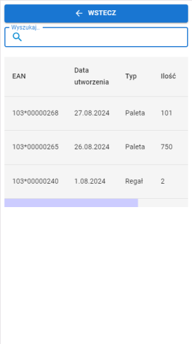 MES wydanie wyrobu Metis-3
